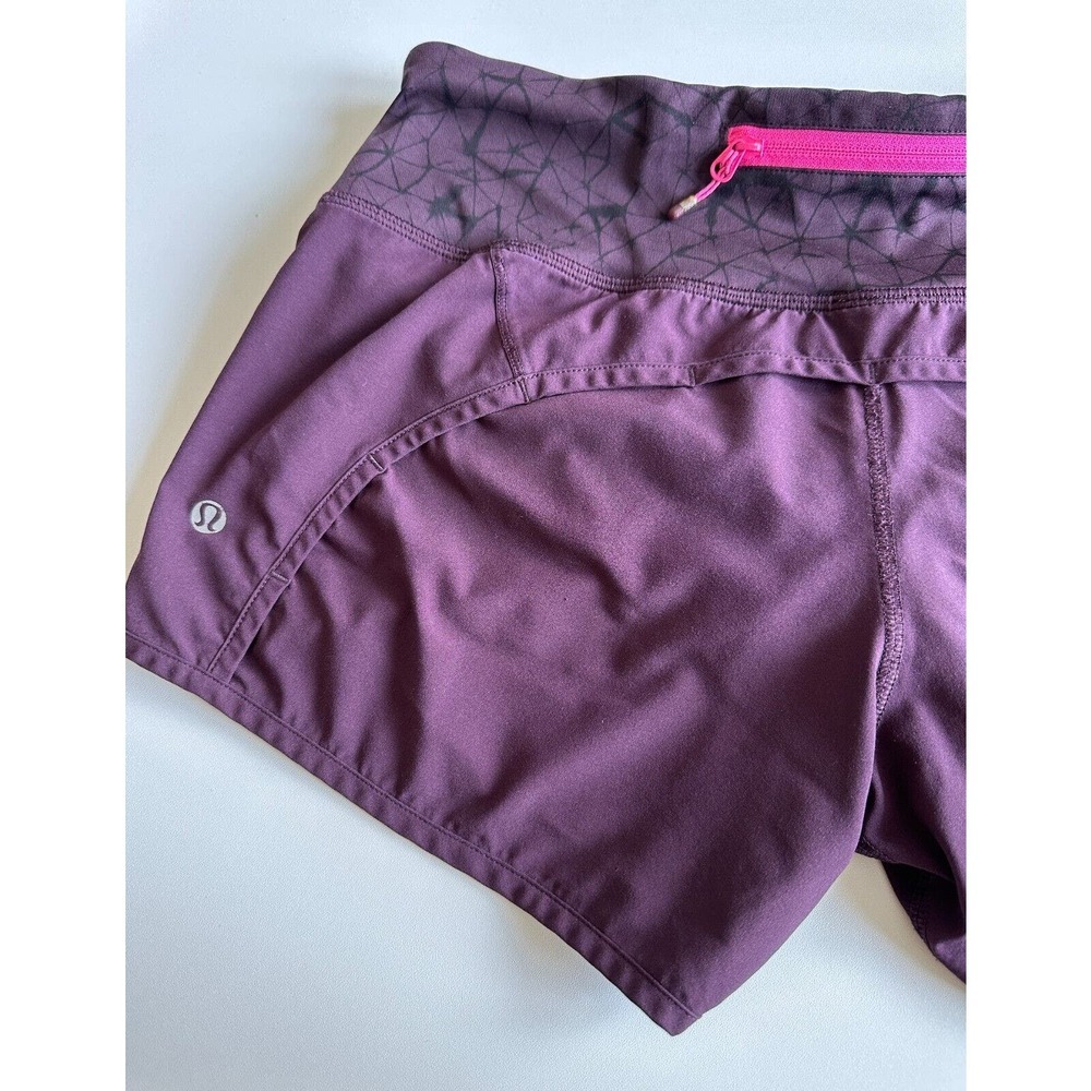 Lululemon Run Times Short 4 Way Stretch 4" Star Crushed Black Cherry Size 4 - Picture 15 of 16